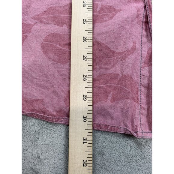 Red Camel Men's XXL Pink Leaf Print Tropical Floral Button-Down Polo Shirt - Picture 5 of 7